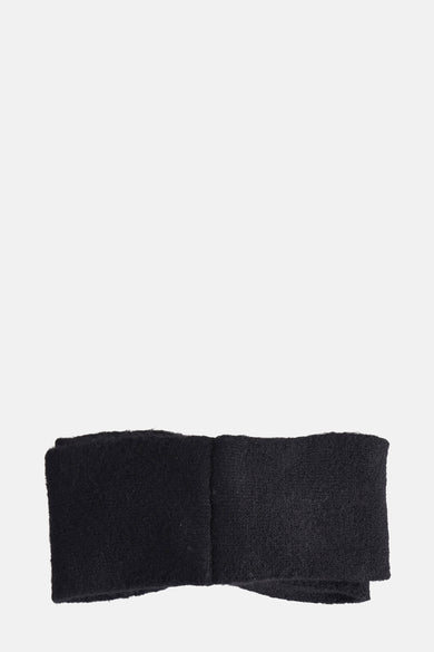 Cache-oreilles noir de BARTS, en tissu doux et replié.