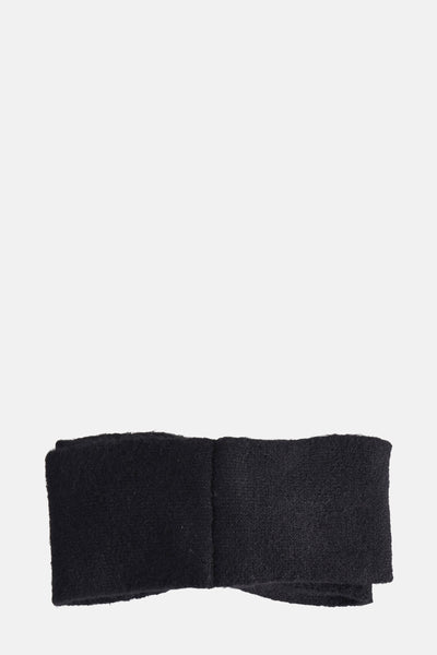 Cache-oreilles noir de BARTS, en tissu doux et replié.