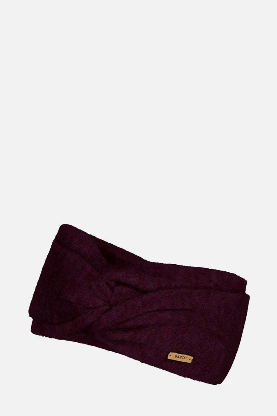 Bordeaux gebreide oorwarmer van Barts, met een decoratieve kabelsteek aan de voorkant.