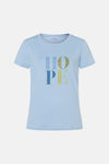 Blauw T-shirt met korte mouwen van MORE & MORE, effen, op een witte achtergrond.