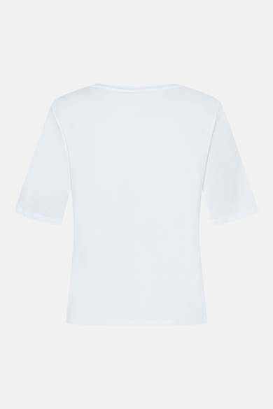 T-shirt blanc à manches courtes de MORE & MORE, uni et lumineux, vue de dos.
