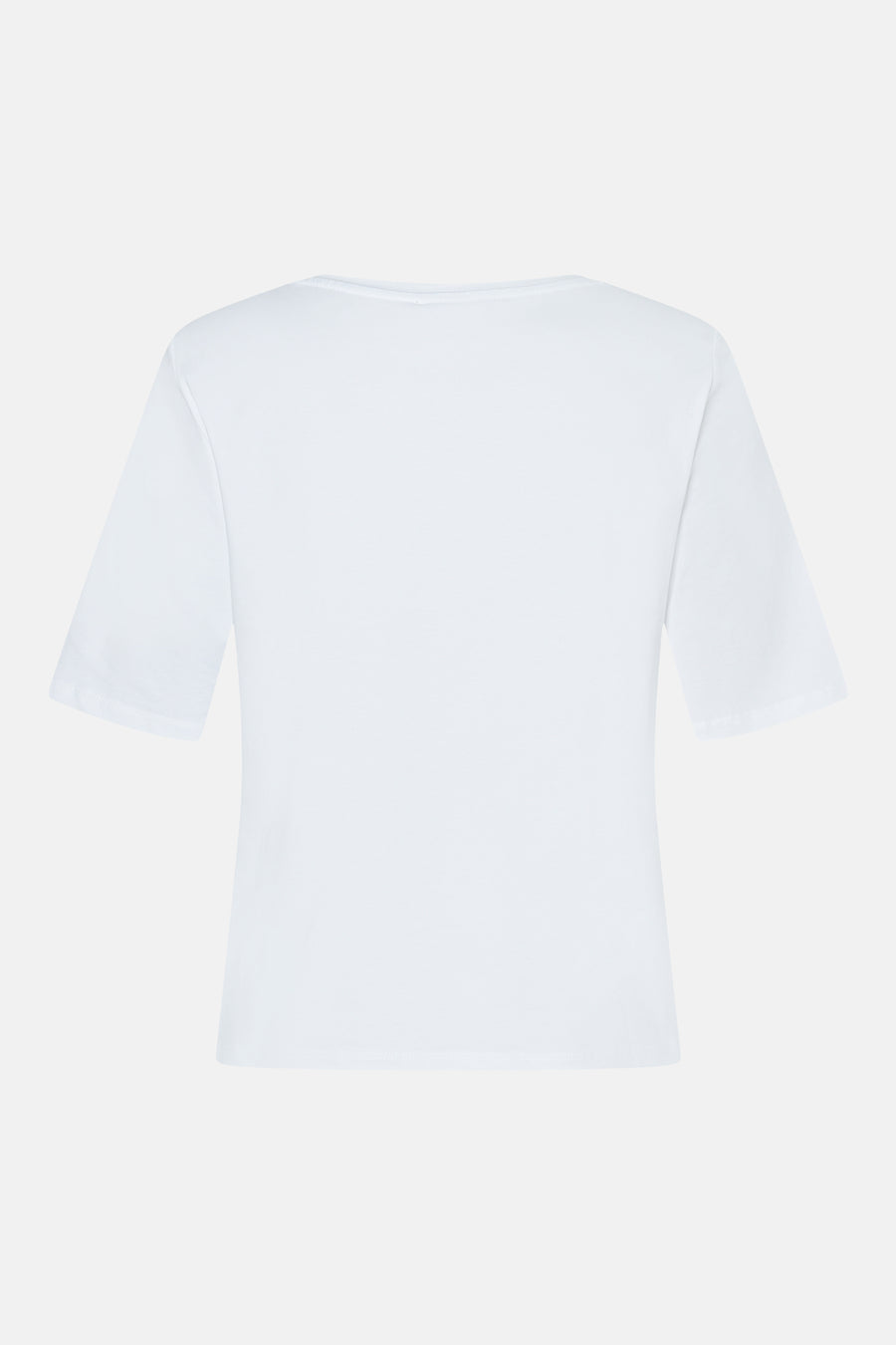 T-shirt blanc à manches courtes de MORE & MORE, uni et lumineux, vue de dos.
