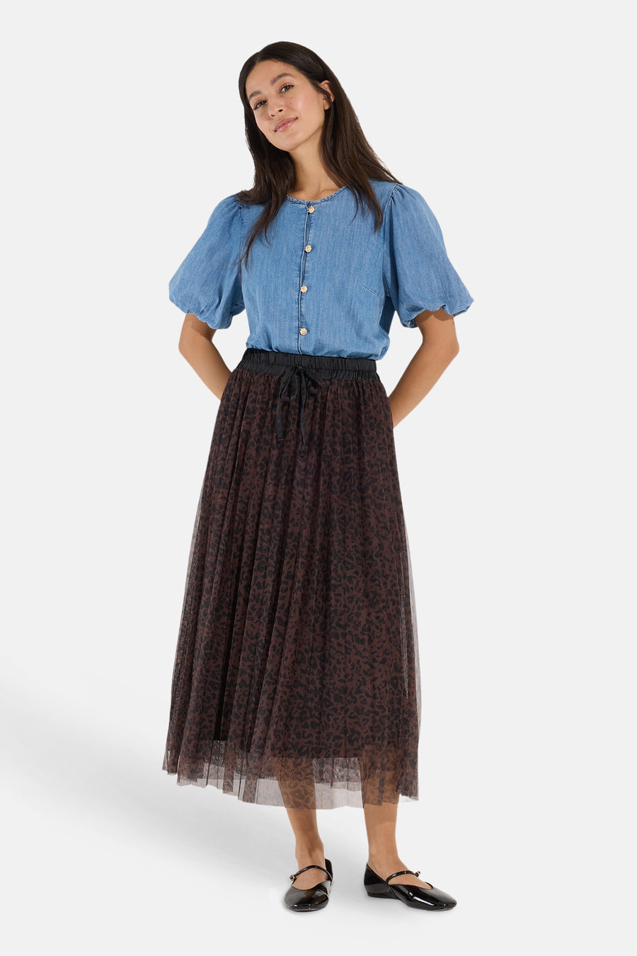 Chemisier (manches courtes) mid blue denim - MORE & MORE