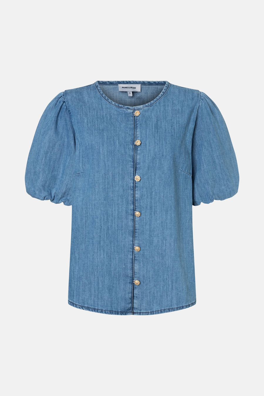 Chemisier (manches courtes) mid blue denim - MORE & MORE