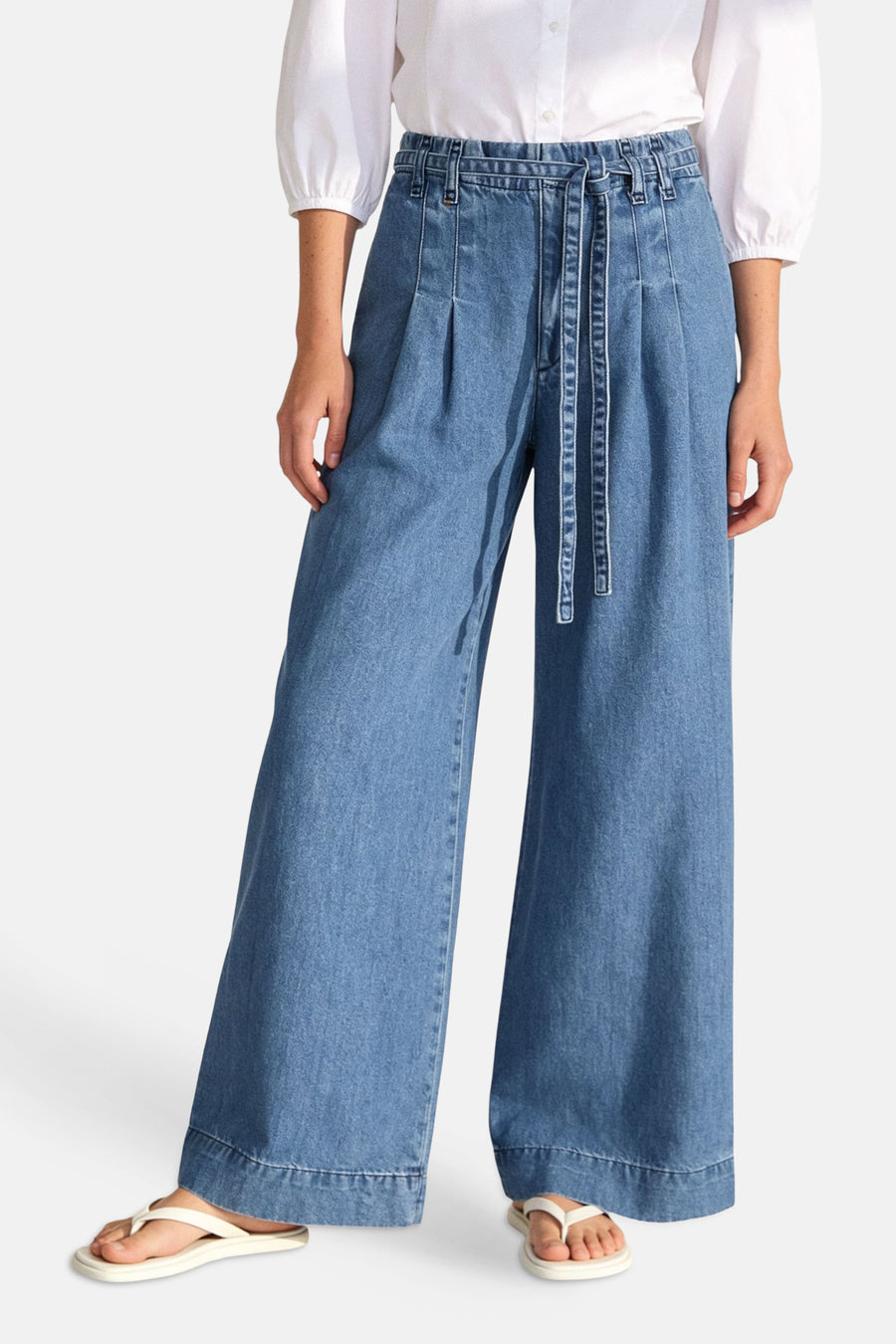 5-pocket broek - mid blue denim