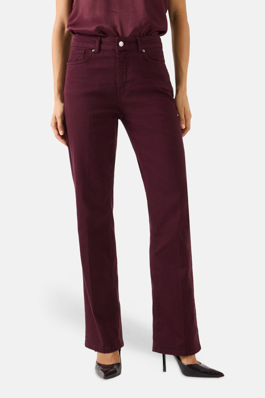 Pantalon 5 poches - rouge