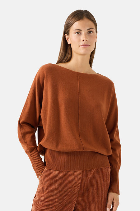 Pull col rond cognac - MORE & MORE