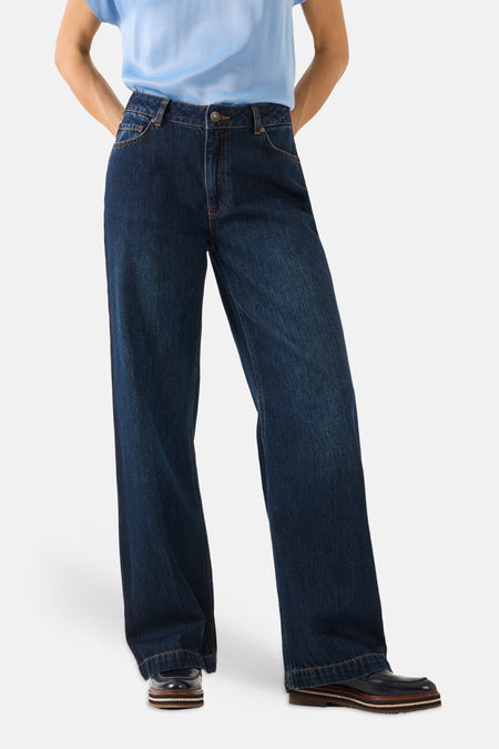 Jean large dark blue denim - MORE & MORE
