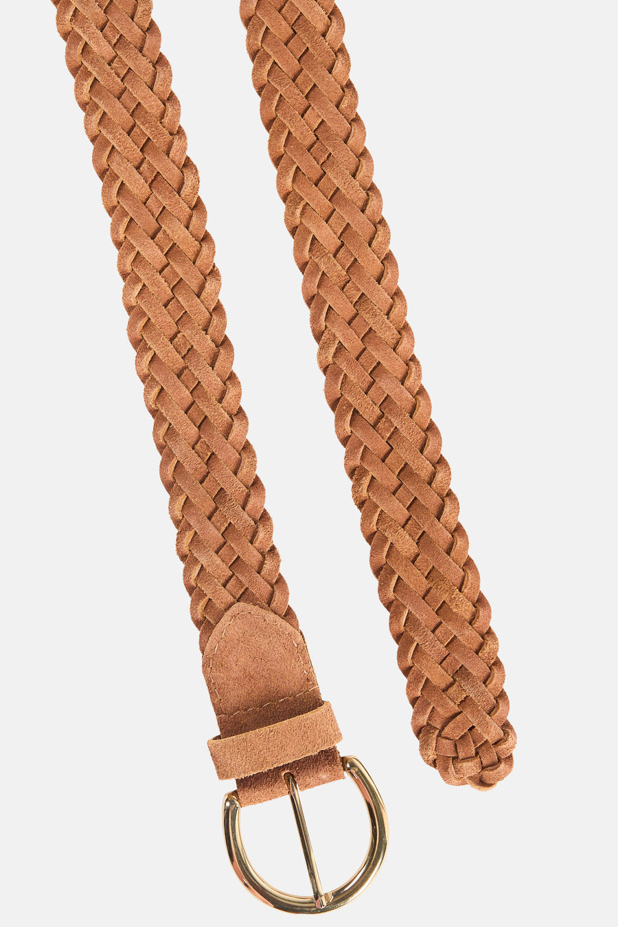 Ceinture tressée marron avec boucle dorée, MORE & MORE