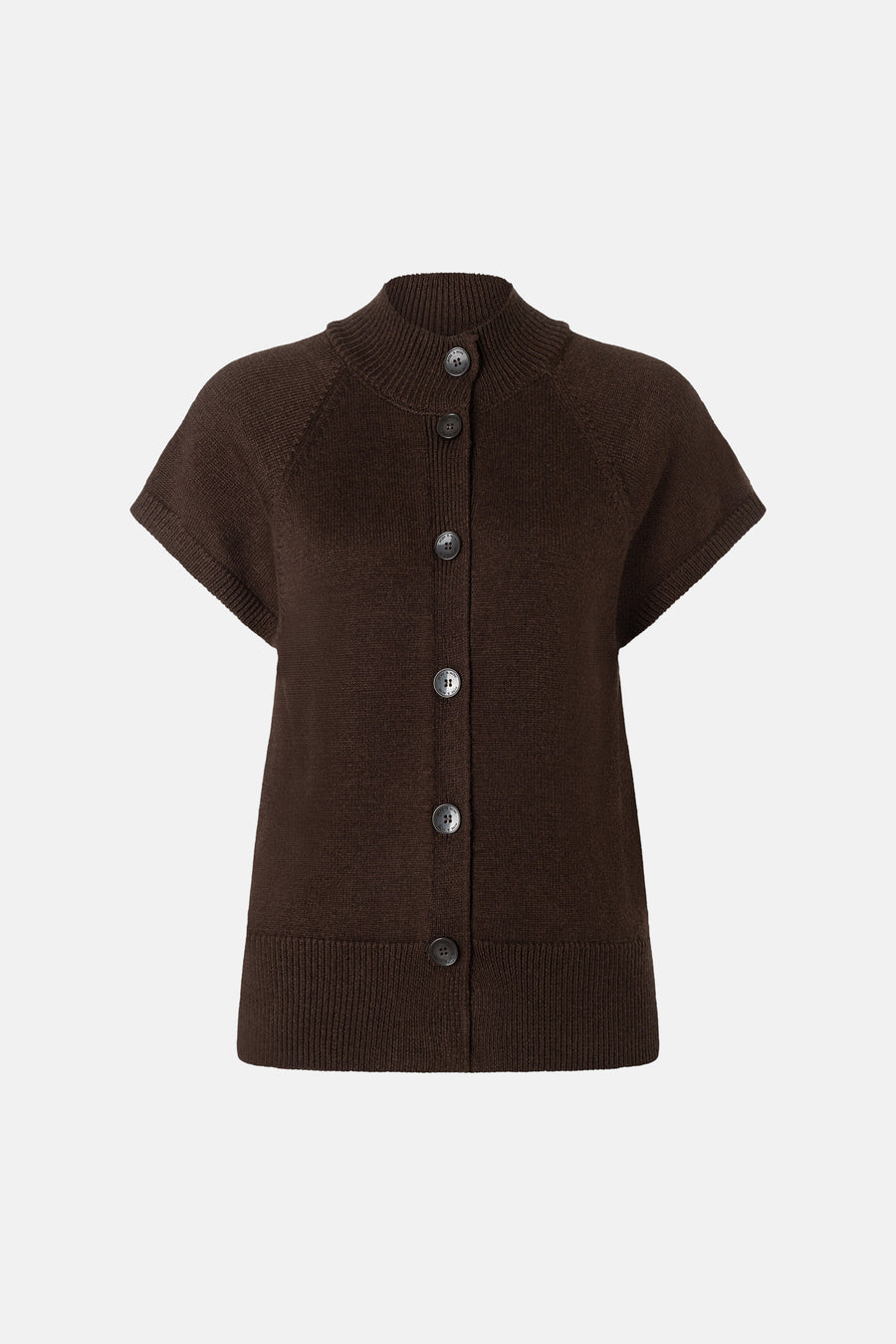 Dames tops pull korte mouw brun - MORE & MORE