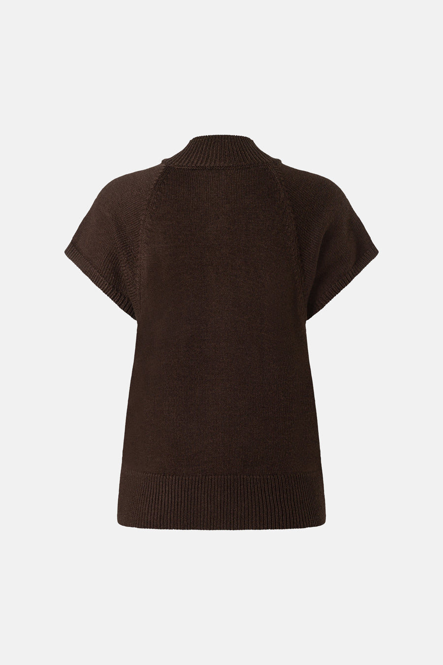 Dames tops pull korte mouw brun - MORE & MORE