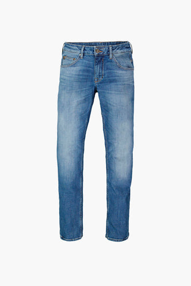 Garcia lichtblauwe tapered jeans, slim fit, in verweerde denim.