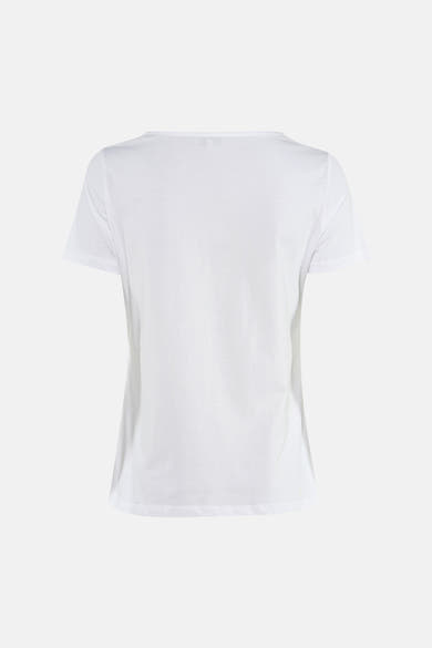 T-shirt blanc à manches courtes de MORE & MORE, uni, vue de dos.
