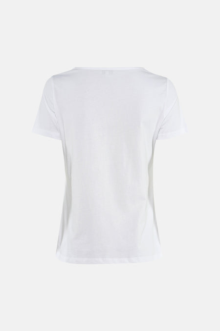 Wit T-shirt met korte mouwen van MORE & MORE, effen, achterkant.