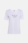 T-shirt à manches courtes blanc de MORE & MORE, avec motif imprimé brunch devant.