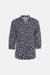 Blauw gestreept overhemd met lange mouwen van MORE & MORE, gedragen met een zwarte broek.