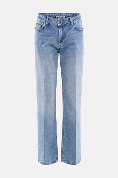 Jean droit en denim bleu clair de MORE & MORE, coupe ample et jambes droites.