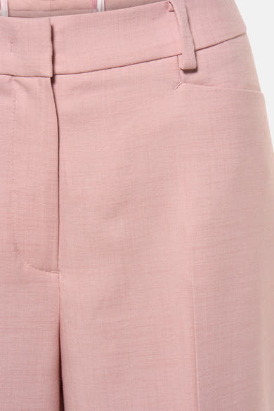 Roze kostuumbroek van MORE & MORE met een subtiele textuur en een onberispelijke pasvorm.
