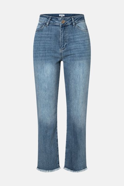 CROPPED JEANS - light blue denim