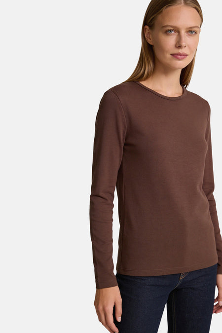 Top uni manches longues brun - MORE & MORE