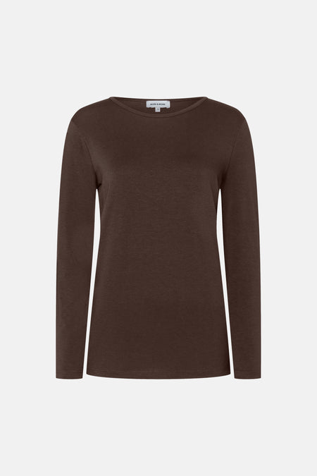 Top uni manches longues brun - MORE & MORE