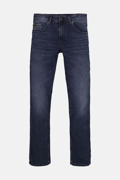 Jean slim en denim noir de GARCIA avec un léger délavage, des poches et une braguette boutonnée.