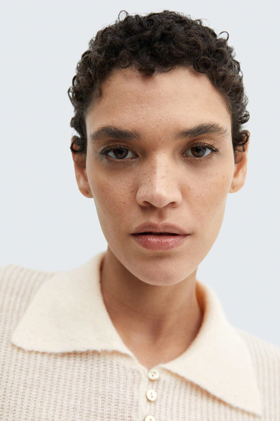 Pull col rond Beige - MANGO