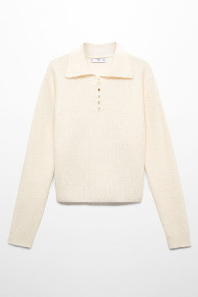 Pull col rond Beige - MANGO