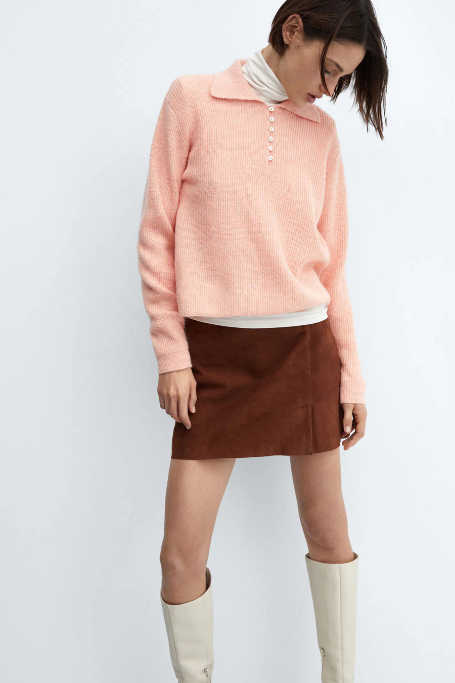 Pull col rond Rose - MANGO