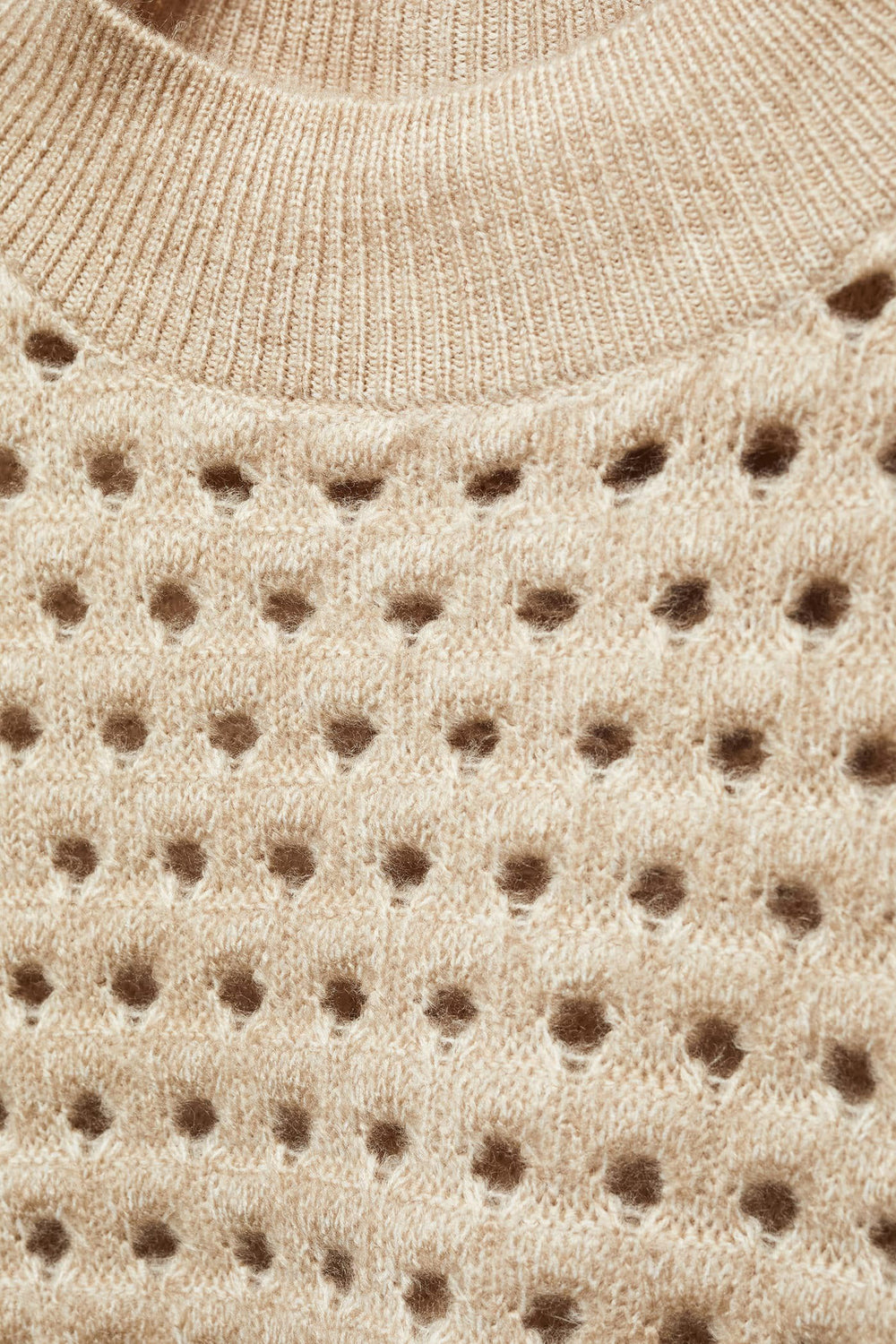 Pull col rond Beige - MANGO