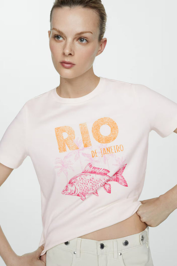T-shirt (manches courtes) Orange - MANGO