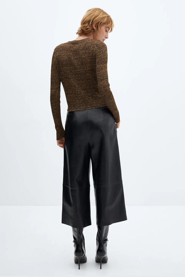 Pull col rond Brun - MANGO