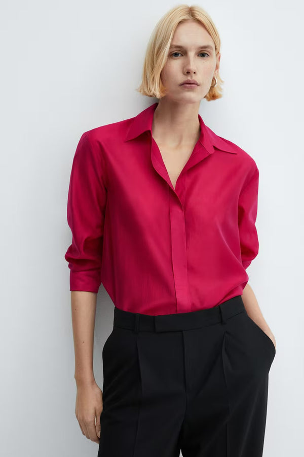 Chemisier (manches longues) Rouge - MANGO
