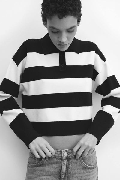 Pull col rond Noir - MANGO