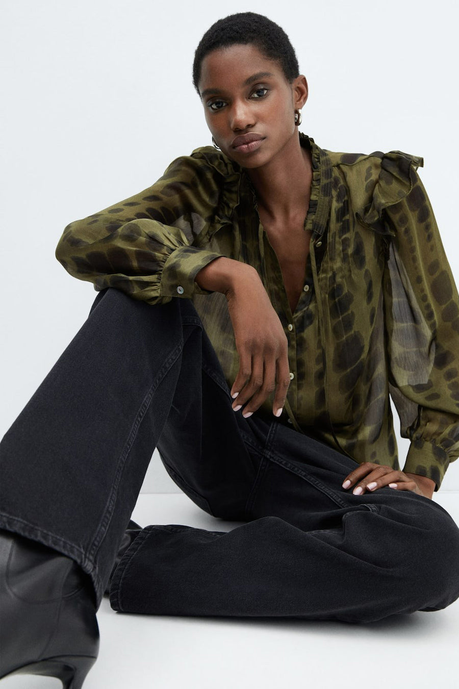Blouse met lange mouwen - groen