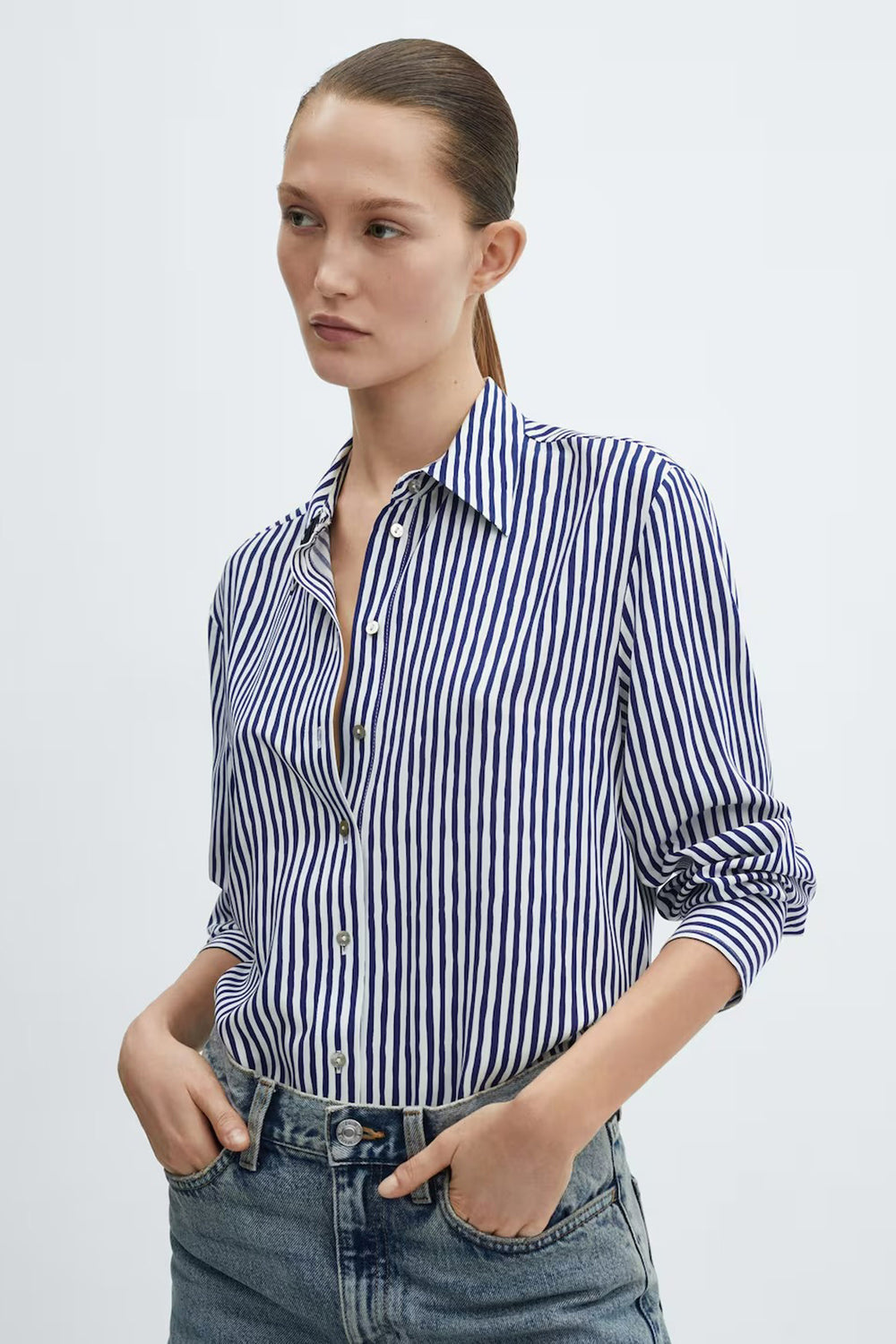 Chemisier (manches longues) Bleu - MANGO