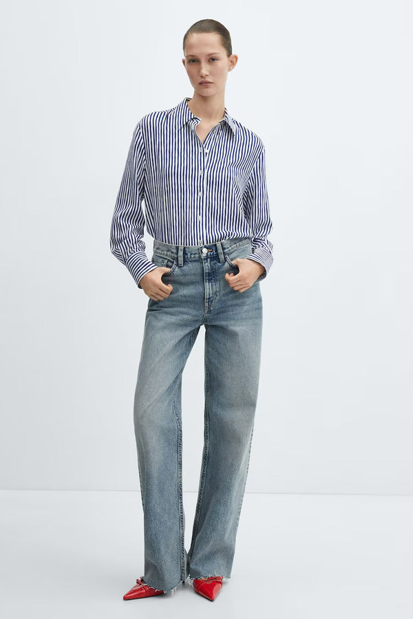 Chemisier (manches longues) Bleu - MANGO