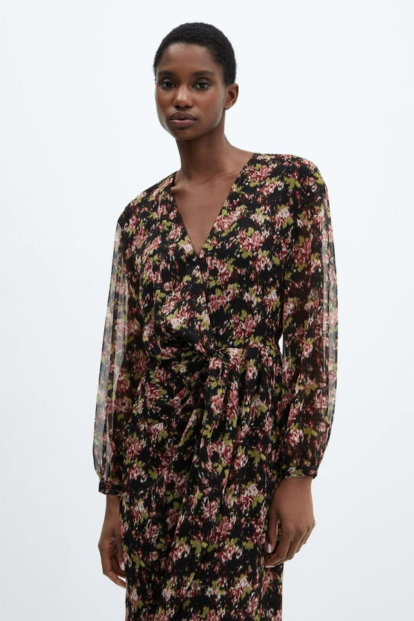 Robe  Noir - MANGO
