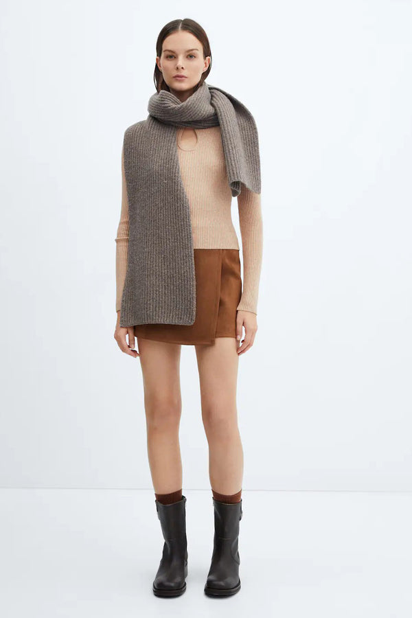 Pull col rond Brun - MANGO