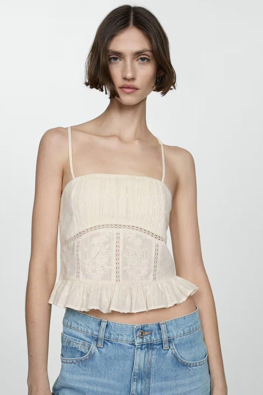 Chemisier (sans manches) Beige - MANGO