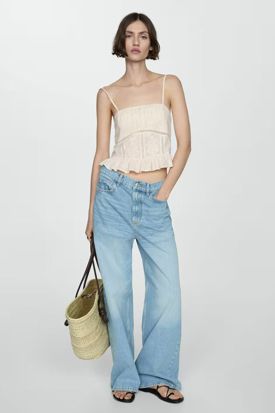 Chemisier (sans manches) Beige - MANGO