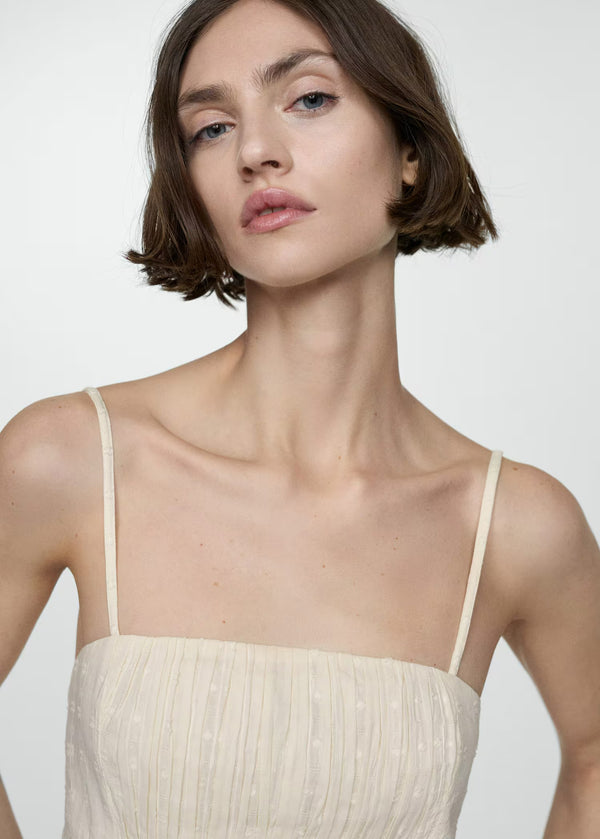 Chemisier (sans manches) Beige - MANGO