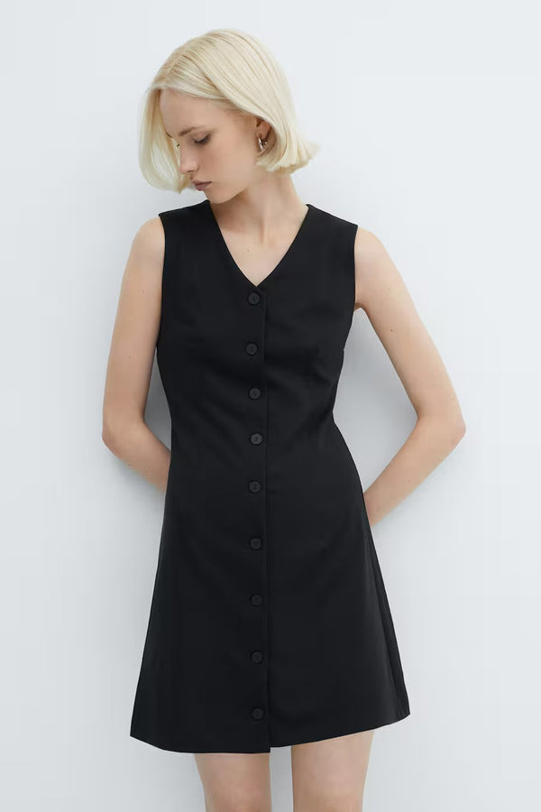 Robe  Noir - MANGO
