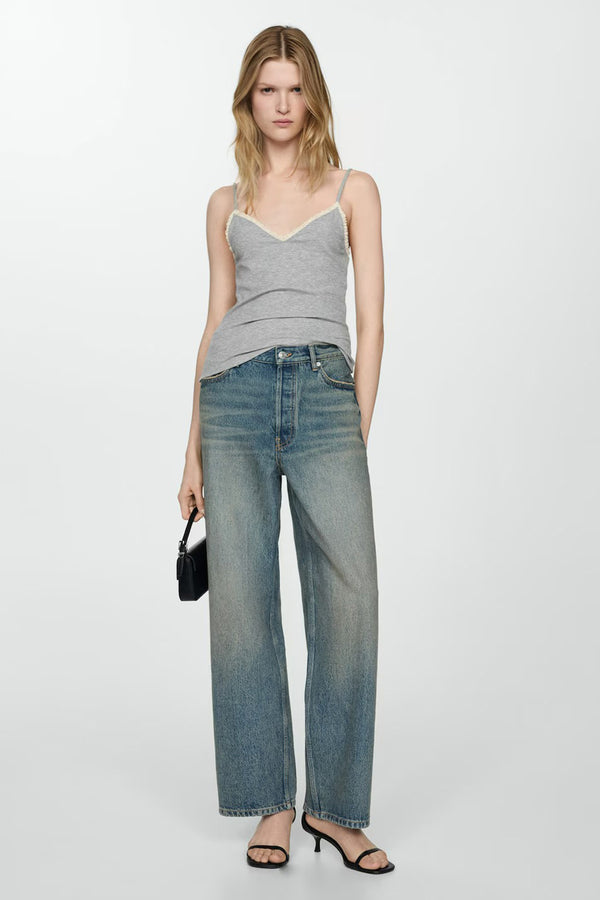 Top (bandes fines) Gris - MANGO