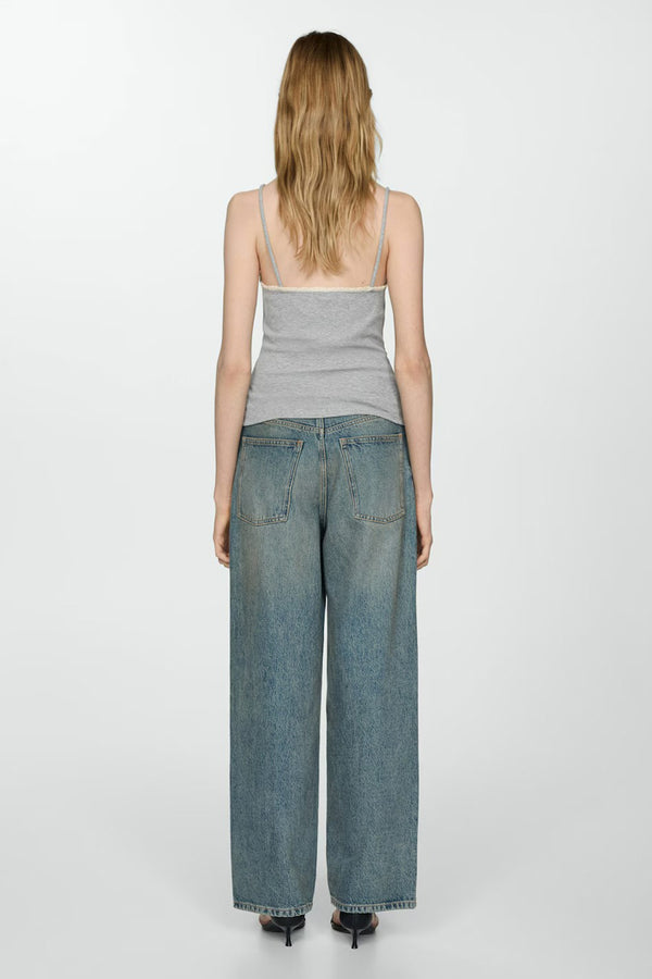 Top (bandes fines) Gris - MANGO