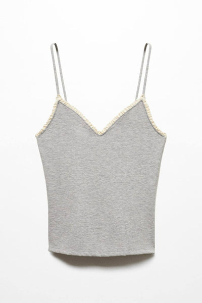 Top (bandes fines) Gris - MANGO