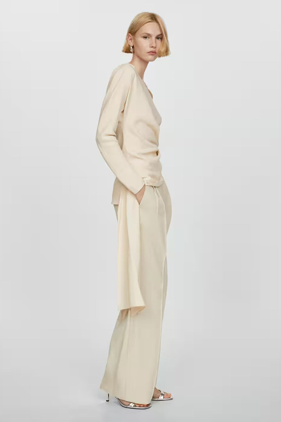 Blouse Beige - MANGO