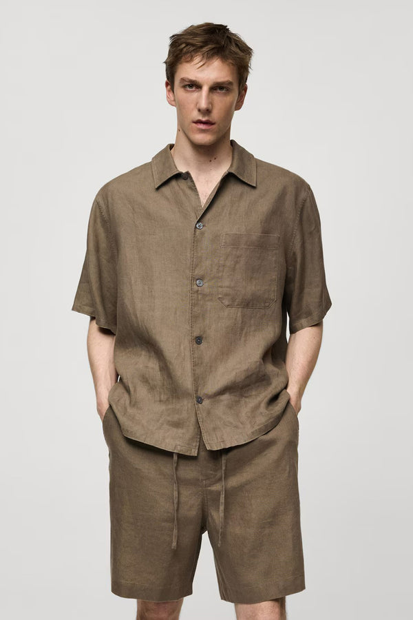 Chemise (manches courtes) Vert - MANGO