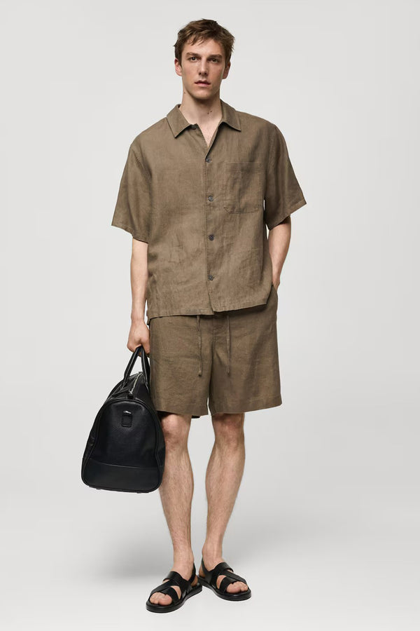 Chemise (manches courtes) Vert - MANGO