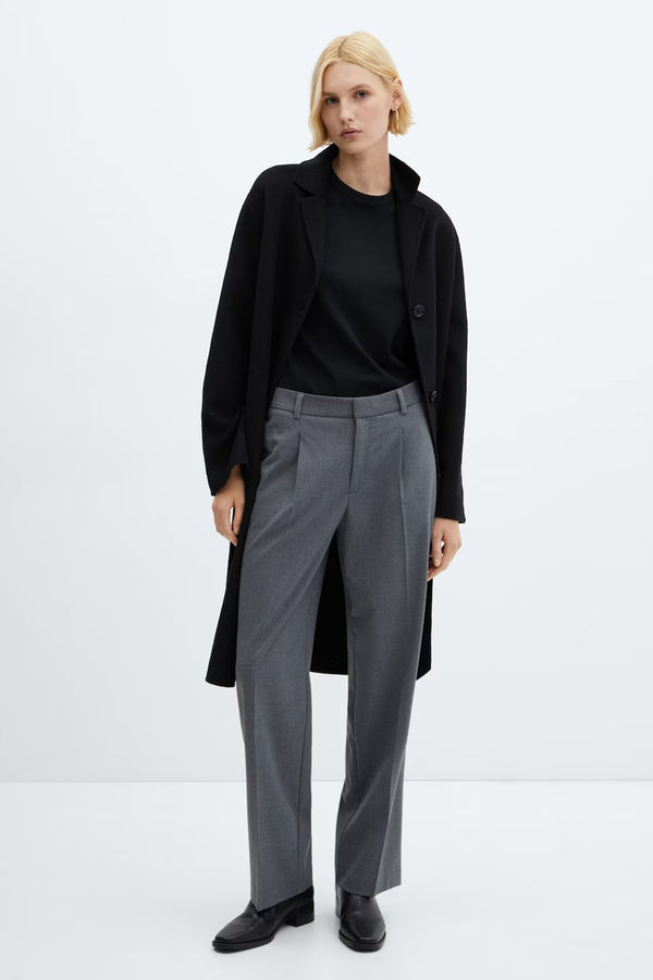 Top uni manches courtes Noir - MANGO